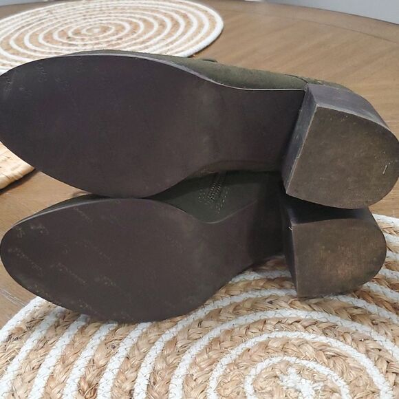 Splendid leather lace front booties- Army green, size 7 - Picture 4 of 6